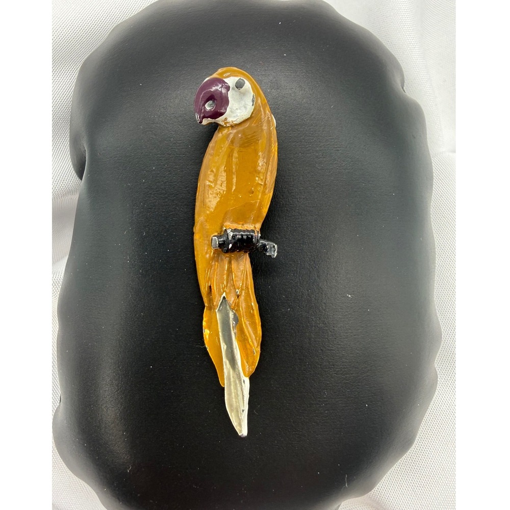 Vintage Style Parrot Exotic Bird Enamel Metal Brooch Pin Tropical Macaw Gift